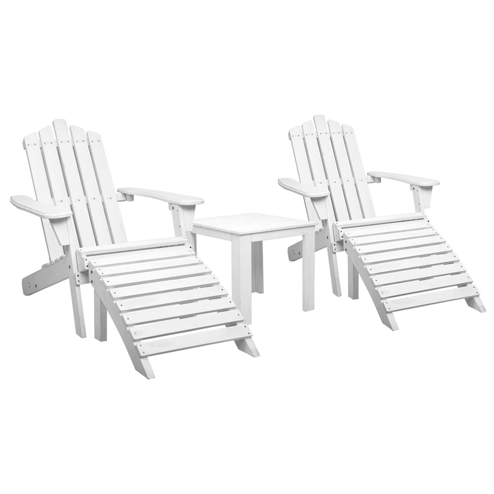 Gardeon Outdoor Sun Lounge Beach Chairs Table Setting Wooden Adirondack Patio Chair - Outdoor Immersion