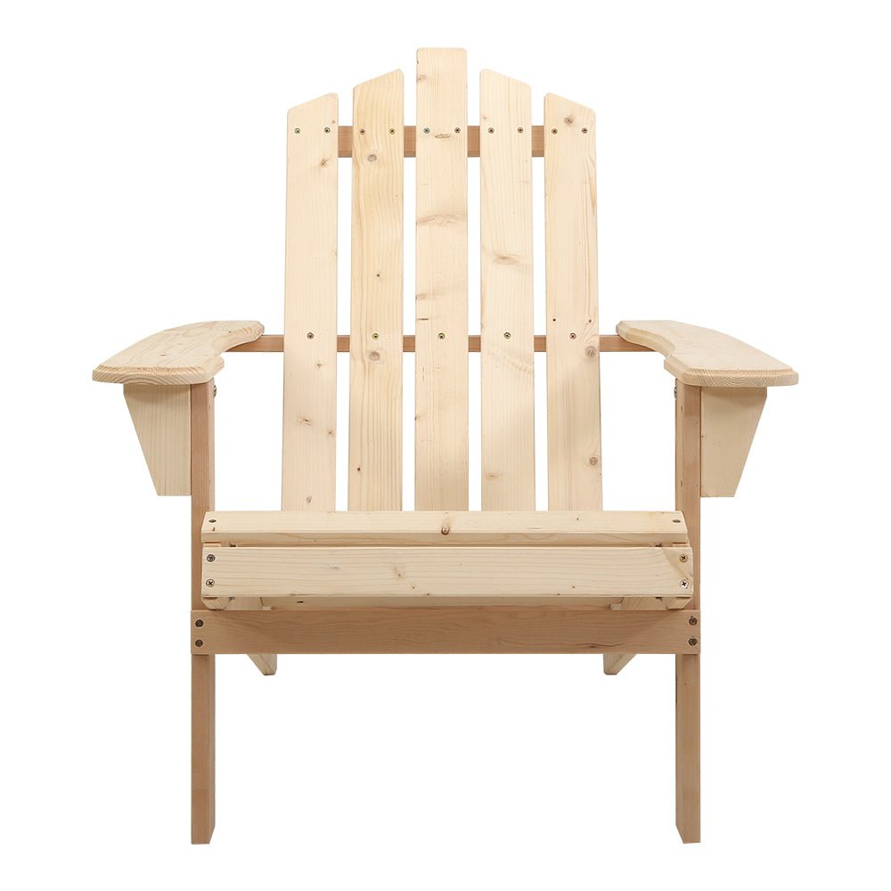 Gardeon Outdoor Sun Lounge Beach Chairs Table Setting Wooden Adirondack Patio Chair Light Wood Tone - Outdoor Immersion