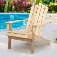 Thumbnail for Gardeon Outdoor Sun Lounge Beach Chairs Table Setting Wooden Adirondack Patio Chair Light Wood Tone - Outdoor Immersion