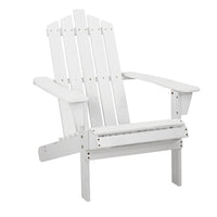 Thumbnail for Gardeon Outdoor Sun Lounge Beach Chairs Table Setting Wooden Adirondack Patio - White - Outdoor Immersion