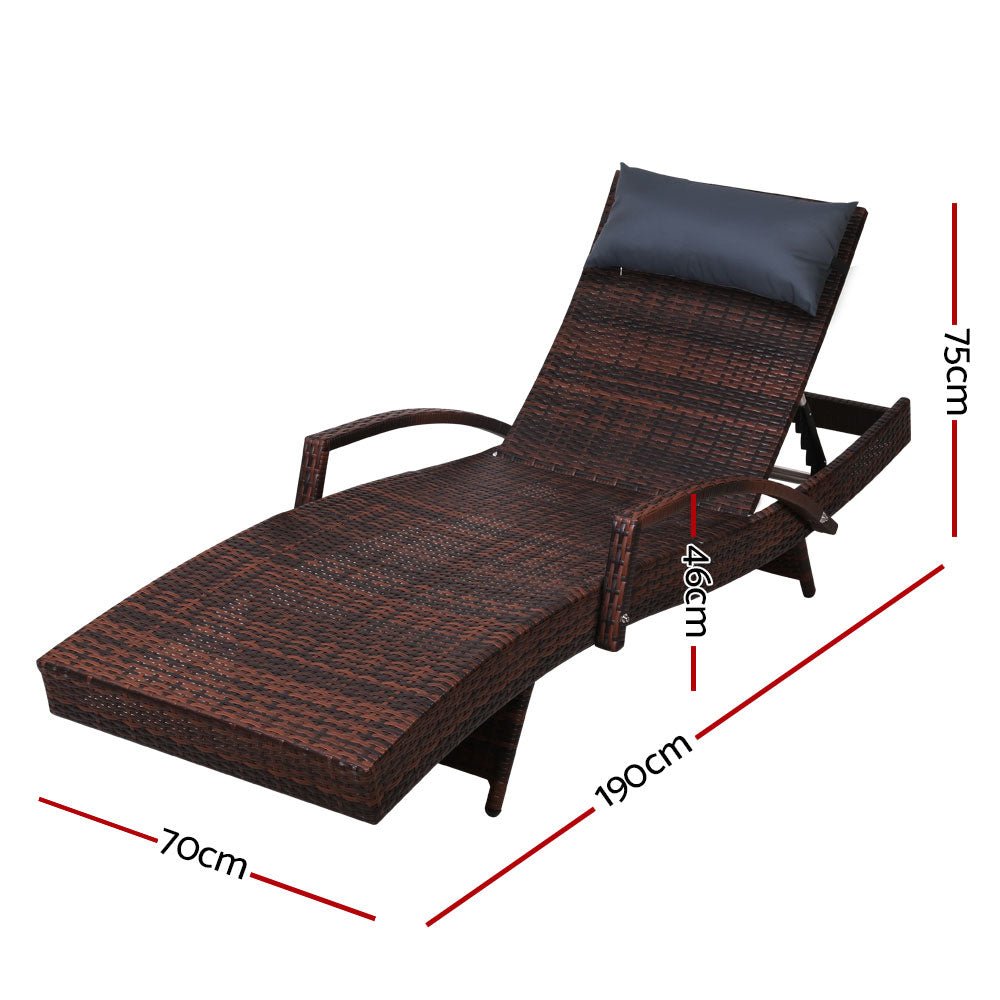 Gardeon Outdoor Sun Lounge Furniture Day Bed Wicker Pillow Sofa Set - Outdoor Immersion