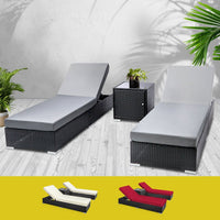 Thumbnail for Gardeon Outdoor Sun Lounge Wicker Lounger Setting Day Bed Chair Pool Furniture Rattan Sofa Cushion Garden Patio Grey Black - Outdoor Immersion
