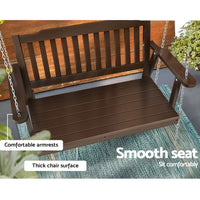 Thumbnail for Gardeon Porch Swing Chair with Chain Garden Bench Outdoor Furniture Wooden Brown - Outdoor Immersion