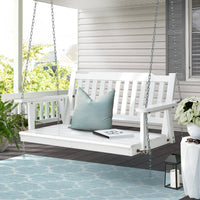 Thumbnail for Gardeon Porch Swing Chair with Chain Garden Bench Outdoor Furniture Wooden White - Outdoor Immersion