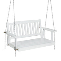 Thumbnail for Gardeon Porch Swing Chair with Chain Garden Bench Outdoor Furniture Wooden White - Outdoor Immersion