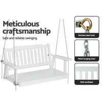 Thumbnail for Gardeon Porch Swing Chair with Chain Garden Bench Outdoor Furniture Wooden White - Outdoor Immersion