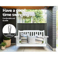 Thumbnail for Gardeon Porch Swing Chair with Chain Garden Bench Outdoor Furniture Wooden White - Outdoor Immersion