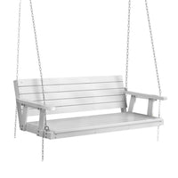 Thumbnail for Gardeon Porch Swing Chair with Chain Outdoor Furniture 3 Seater Bench Wooden White - Outdoor Immersion