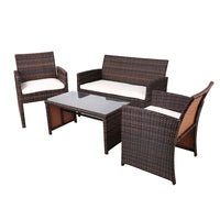 Thumbnail for Gardeon Rattan Furniture Outdoor Lounge Setting Wicker Dining Set w/Storage Cover Brown - Outdoor Immersion