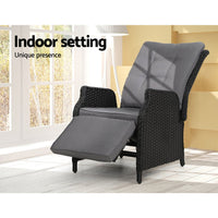 Thumbnail for Gardeon Recliner Chair Sun lounge Setting Outdoor Furniture Patio Wicker Sofa - Outdoor Immersion