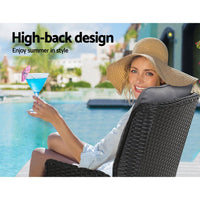 Thumbnail for Gardeon Recliner Chair Sun lounge Setting Outdoor Furniture Patio Wicker Sofa - Outdoor Immersion