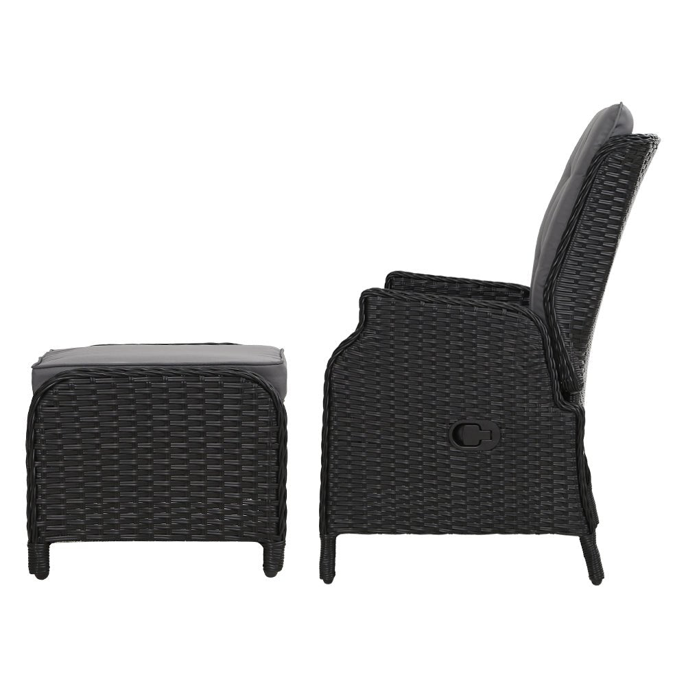 Gardeon Recliner Chair Sun lounge Setting Outdoor Furniture Patio Wicker Sofa - Outdoor Immersion