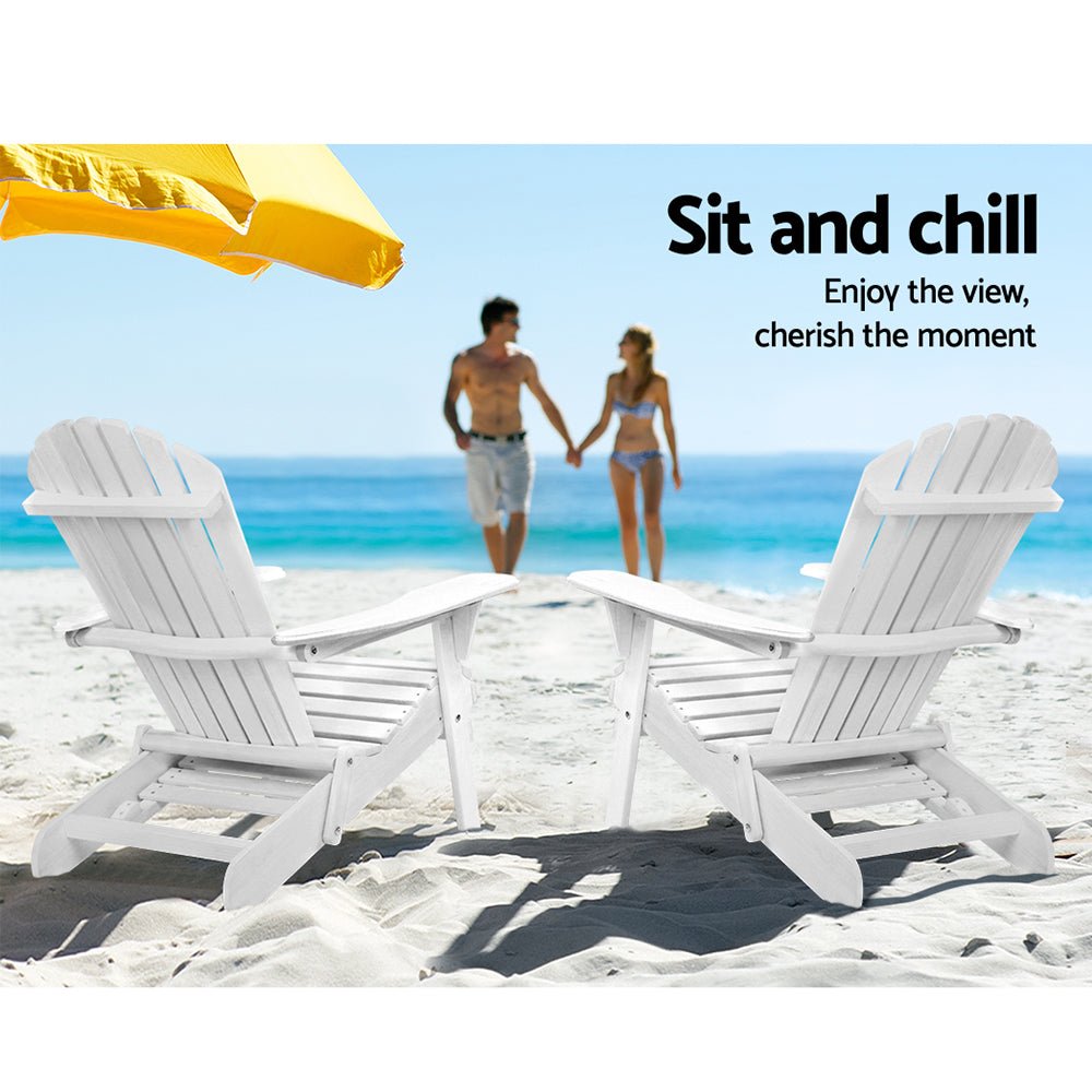 Gardeon Set of 2 Outdoor Sun Lounge Chairs Patio Furniture Lounger Beach Chair Adirondack - Outdoor Immersion