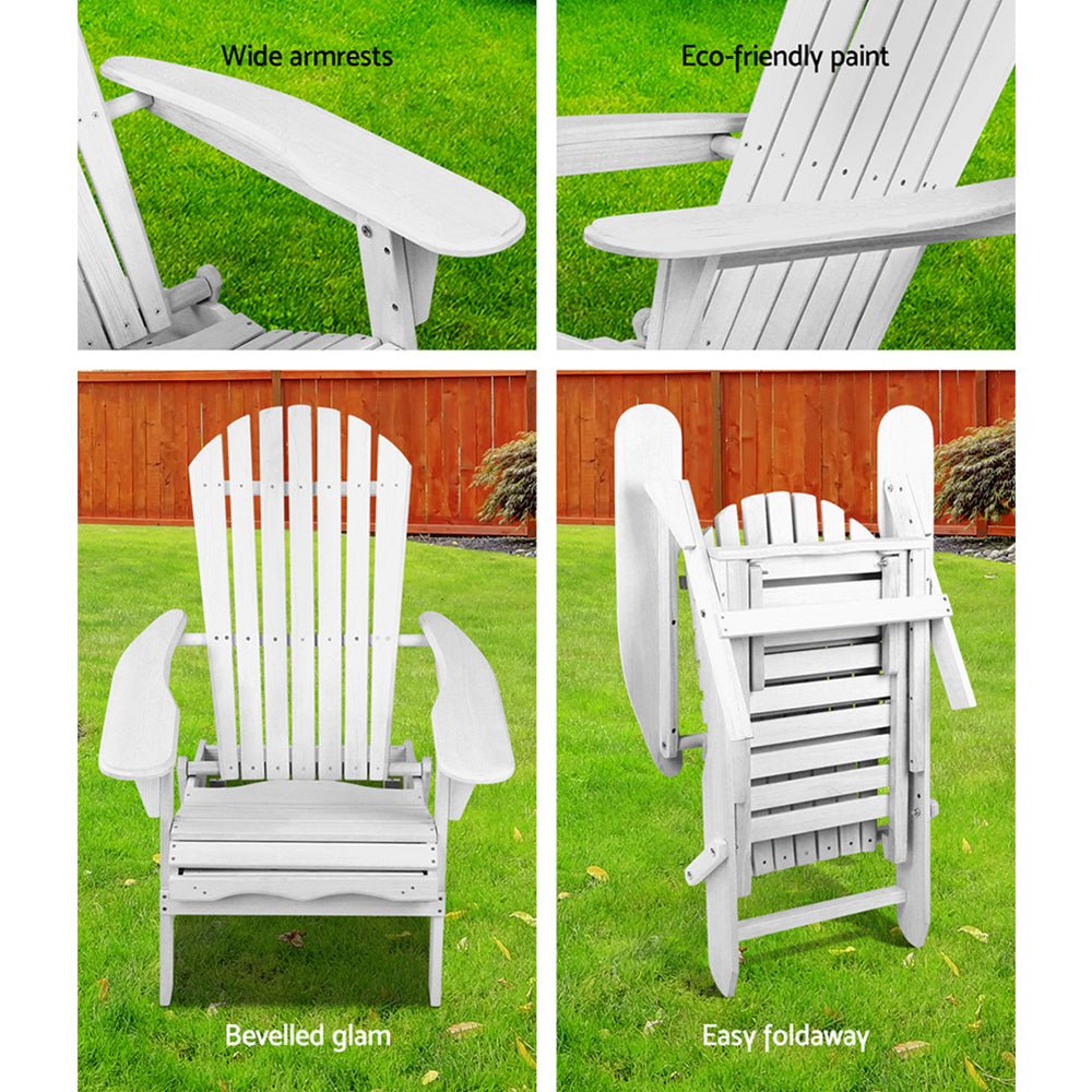 Gardeon Set of 2 Outdoor Sun Lounge Chairs Patio Furniture Lounger Beach Chair Adirondack - Outdoor Immersion