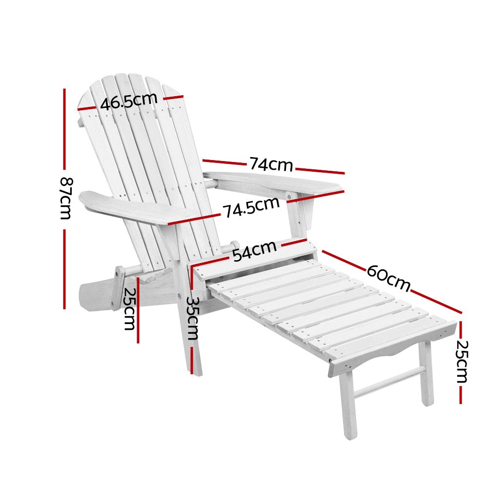 Gardeon Set of 2 Outdoor Sun Lounge Chairs Patio Furniture Lounger Beach Chair Adirondack - Outdoor Immersion