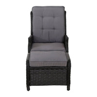 Thumbnail for Gardeon Set of 2 Recliner Chairs Sun lounge Outdoor Setting Patio Furniture Wicker Sofa - Outdoor Immersion