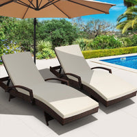 Thumbnail for Gardeon Set of 2 Sun Lounge Outdoor Furniture Day Bed Rattan Wicker Lounger Patio - Outdoor Immersion