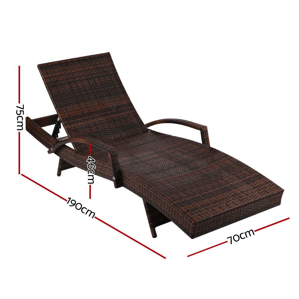 Gardeon Set of 2 Sun Lounge Outdoor Furniture Day Bed Rattan Wicker Lounger Patio - Outdoor Immersion
