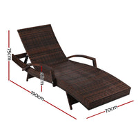 Thumbnail for Gardeon Set of 2 Sun Lounge Outdoor Furniture Day Bed Rattan Wicker Lounger Patio - Outdoor Immersion