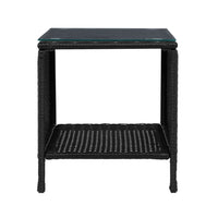 Thumbnail for Gardeon Side Table Coffee Patio Outdoor Furniture Rattan Desk Indoor Garden Black - Outdoor Immersion