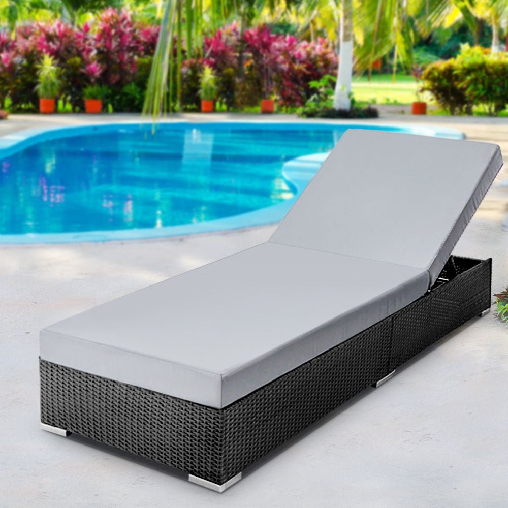 Gardeon Sun Lounge Outdoor Furniture Day Bed Wicker Rattan Garden Sofa - Outdoor Immersion