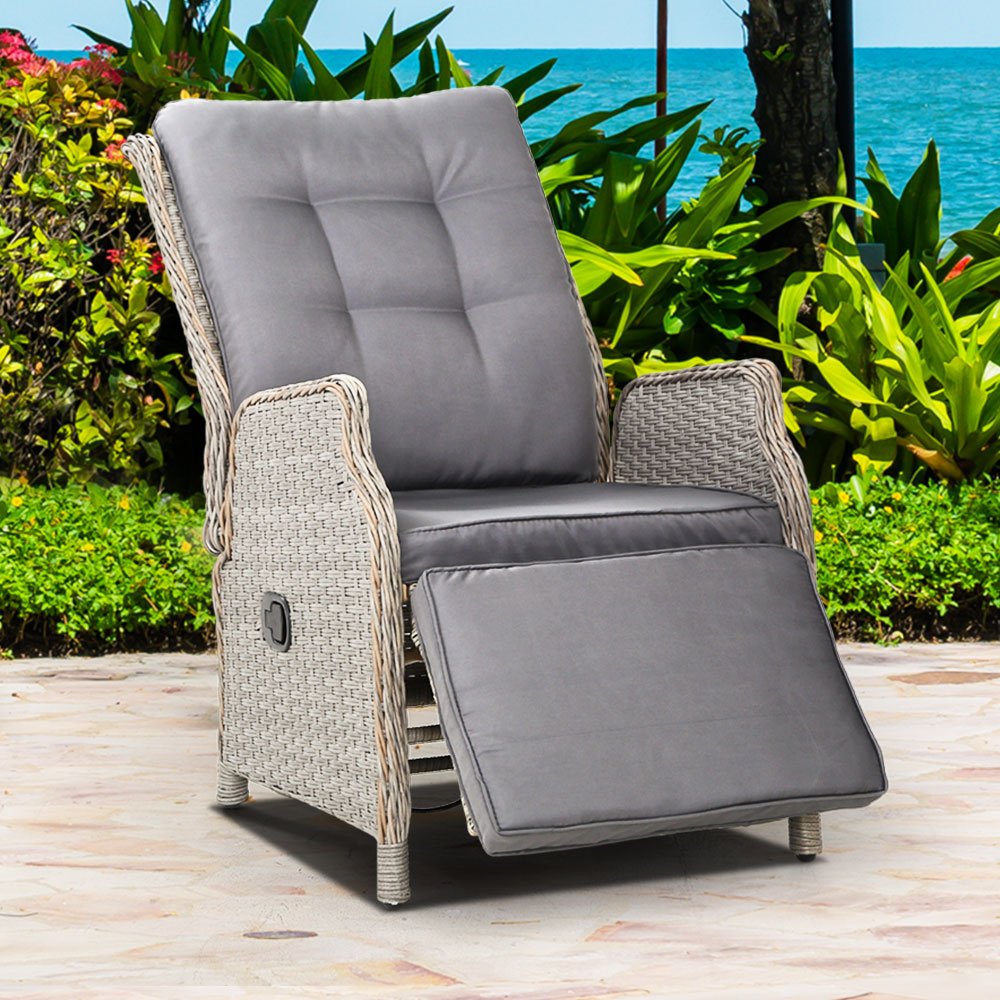 Gardeon Sun lounge Setting Recliner Chair Outdoor Furniture Patio Wicker Sofa - Outdoor Immersion