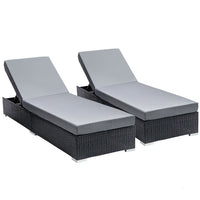 Thumbnail for Gardeon Sun Lounge Wicker Lounger Outdoor Furniture Rattan Garden Day Bed Sofa Black - Outdoor Immersion