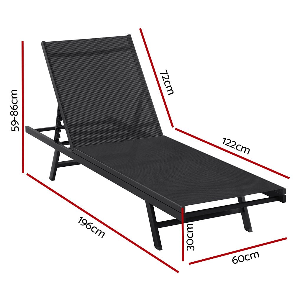 Gardeon Sun Lounger Outdoor Lounge Setting Chair Adjustable Patio Furniture Pool - Outdoor Immersion