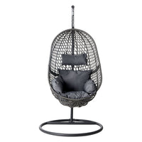Thumbnail for Gardeon Swing Chair Egg Hammock With Stand Outdoor Furniture Wicker Seat Black - Outdoor Immersion