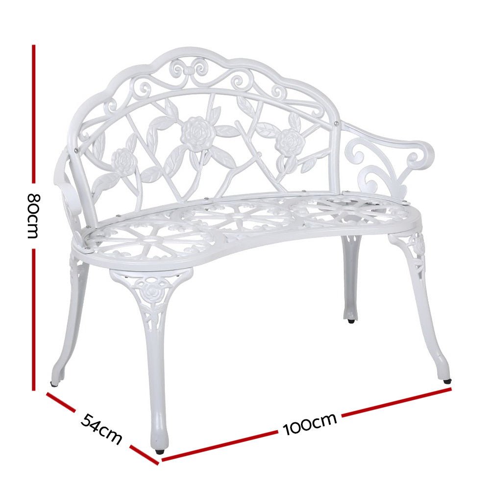 Gardeon Victorian Garden Bench White - Outdoor Immersion