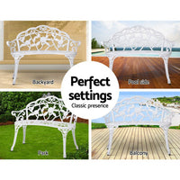 Thumbnail for Gardeon Victorian Garden Bench White - Outdoor Immersion