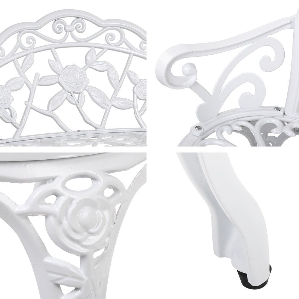 Gardeon Victorian Garden Bench White - Outdoor Immersion