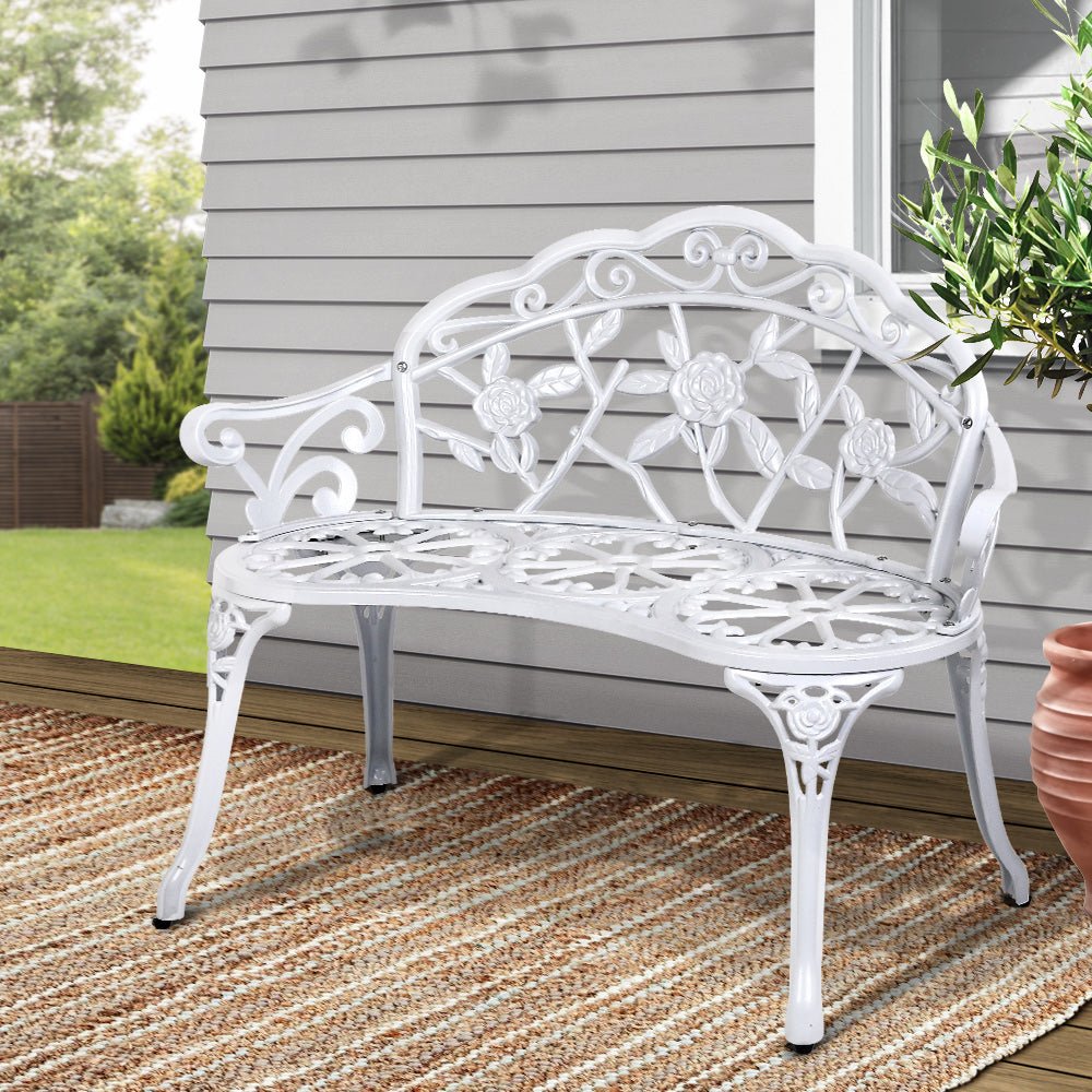 Gardeon Victorian Garden Bench White - Outdoor Immersion