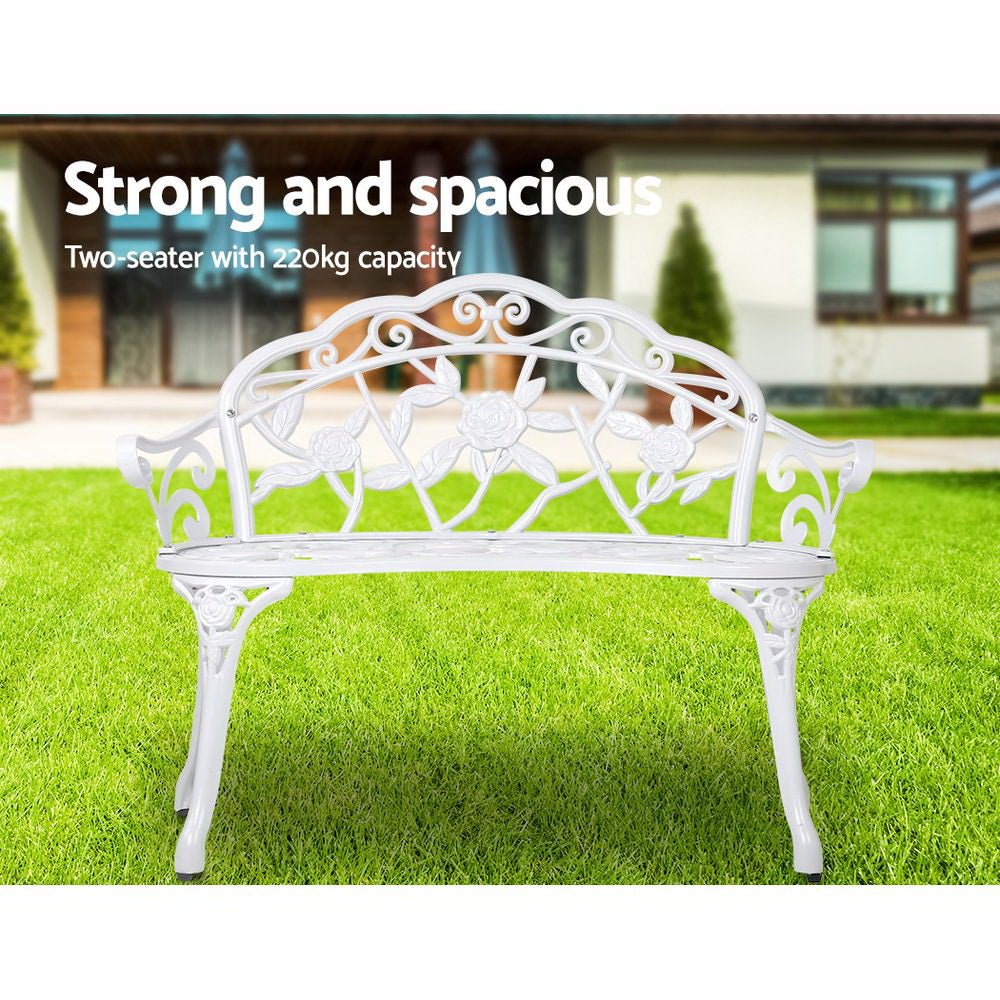 Gardeon Victorian Garden Bench White - Outdoor Immersion