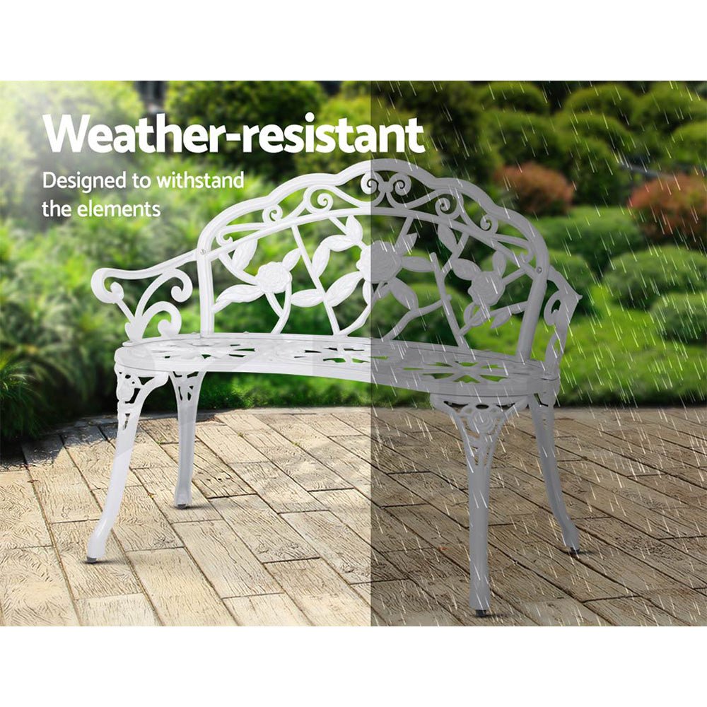 Gardeon Victorian Garden Bench White - Outdoor Immersion