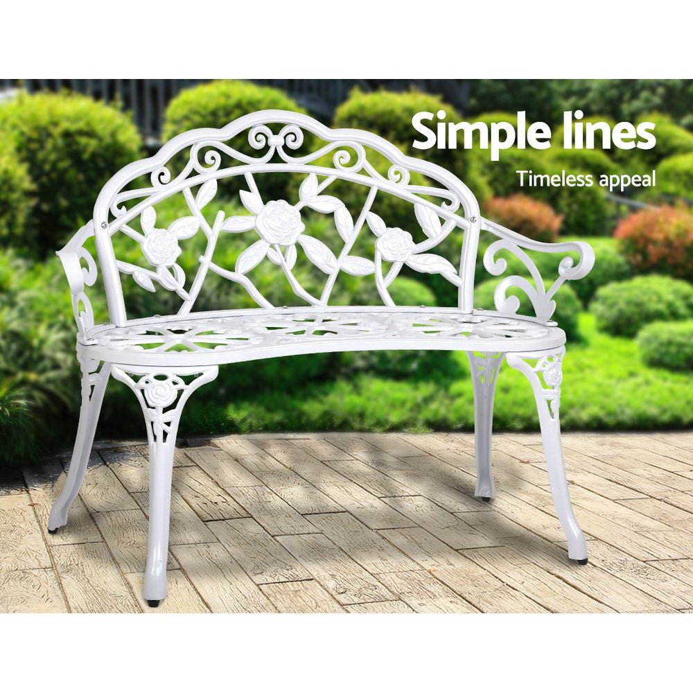 Gardeon Victorian Garden Bench White - Outdoor Immersion