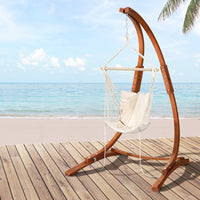 Thumbnail for Gardeon Wooden Hammock Chair with Stand Outdoor Lounger Camping Hammock Timber - Outdoor Immersion