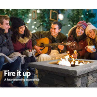 Thumbnail for Grillz Fire Pit Outdoor Table Charcoal Garden Fireplace Backyard Firepit Heater - Outdoor Immersion