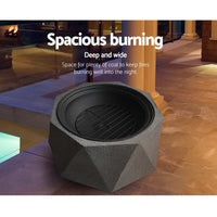 Thumbnail for Grillz Outdoor Portable Fire Pit Bowl Wood Burning Patio Oven Heater Fireplace - Outdoor Immersion