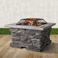 Thumbnail for Grillz Stone Base Outdoor Patio Heater Fire Pit Table - Outdoor Immersion