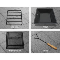 Thumbnail for Grillz Stone Base Outdoor Patio Heater Fire Pit Table - Outdoor Immersion