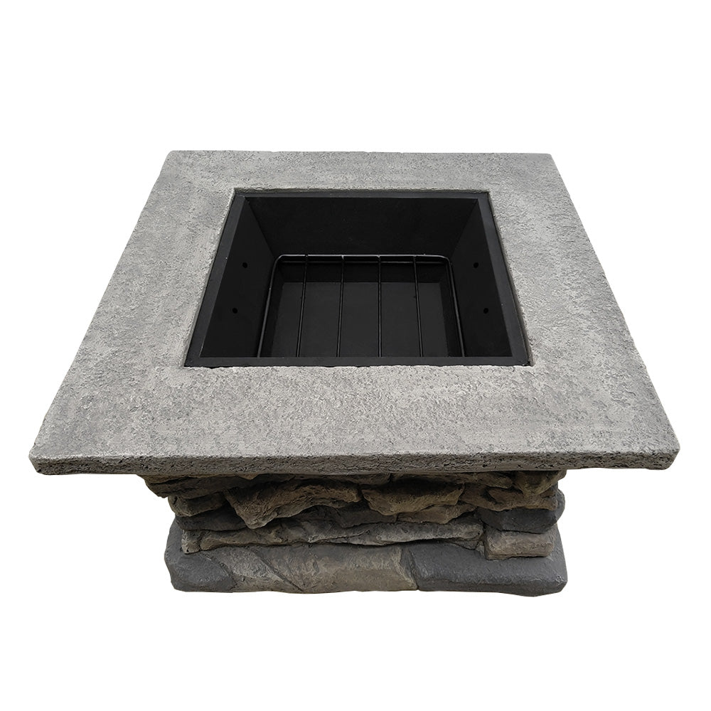 Grillz Stone Base Outdoor Patio Heater Fire Pit Table - Outdoor Immersion