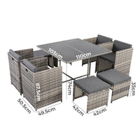 Thumbnail for Horrocks 8 Seater Outdoor Dining Set-Grey - Outdoor Immersion