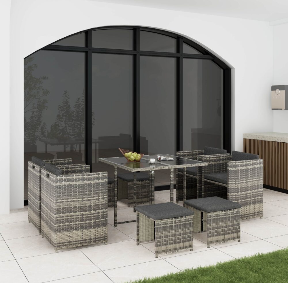 Horrocks 8 Seater Outdoor Dining Set-Grey - Outdoor Immersion