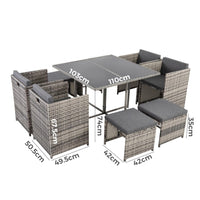 Thumbnail for Horrocks 8 Seater Outdoor Dining Set-Grey - Outdoor Immersion