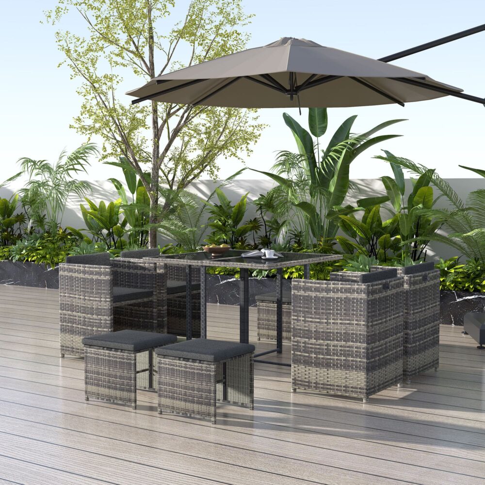 Horrocks 8 Seater Outdoor Dining Set-Grey - Outdoor Immersion