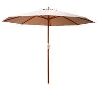 Thumbnail for Instahut 3m Outdoor Umbrella Pole Umbrellas Beach Garden Sun Stand Patio Beige - Outdoor Immersion