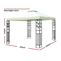 Thumbnail for Instahut Gazebo 3x3m Party Marquee Outdoor Wedding Event Tent Iron Art Canopy White - Outdoor Immersion