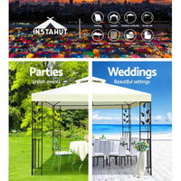 Thumbnail for Instahut Gazebo 3x3m Party Marquee Outdoor Wedding Event Tent Iron Art Canopy White - Outdoor Immersion