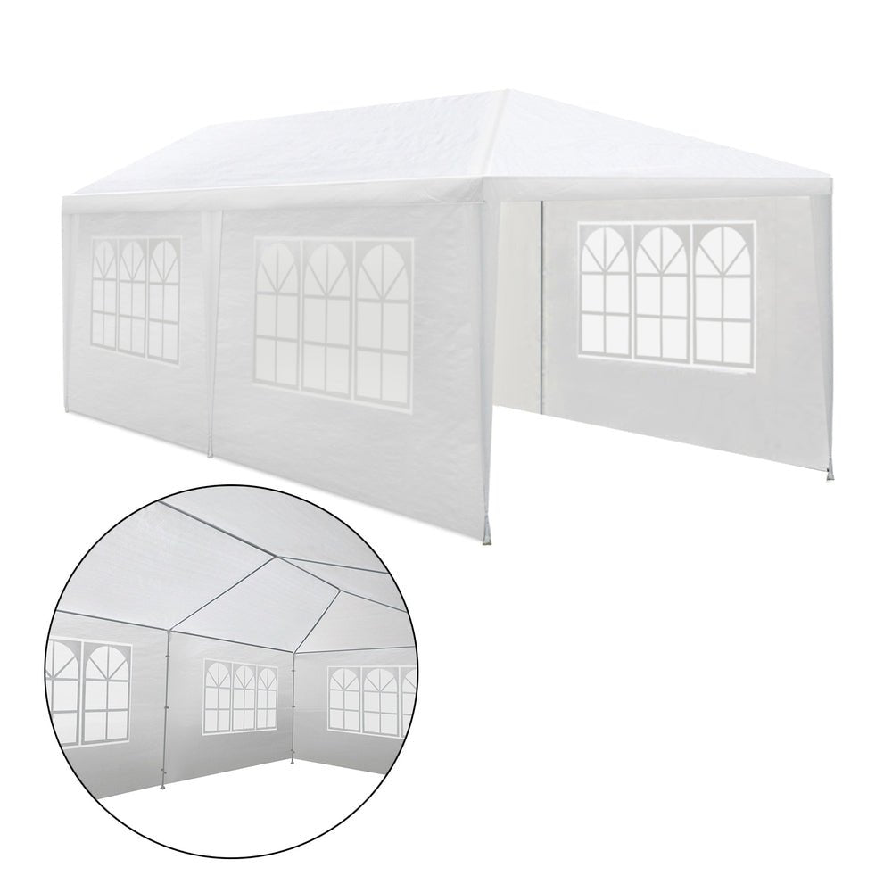 Instahut Gazebo 3x6 Outdoor Marquee Side Wall Party Wedding Tent Camping White - Outdoor Immersion